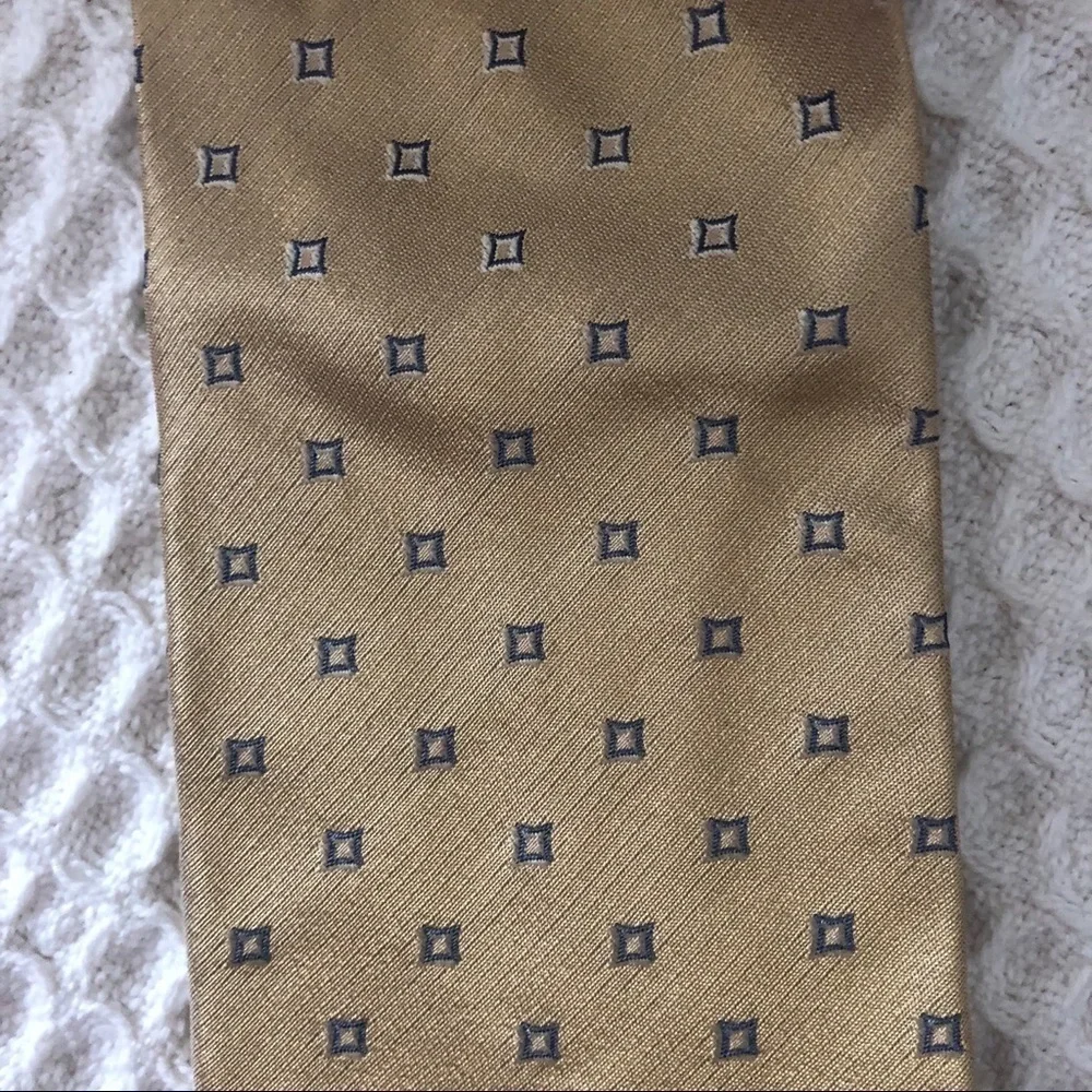 VTG Giorgio Armani Cravatte Silk Gold Wide Necktie Business Designer Luxury